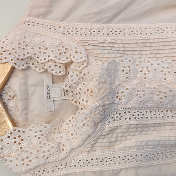 J. Crew Tops J Crew Clearance Crew Lace Ruffle Front Top 2 Poshmark